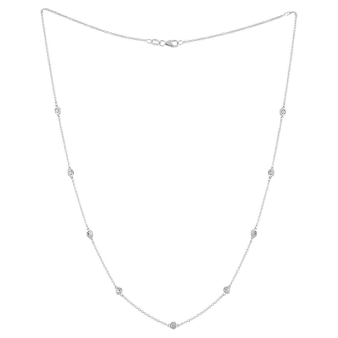 Diana M. Custom 0.50 Cts. Diamonds-by-the-yard Necklace 14K Whtie Gold