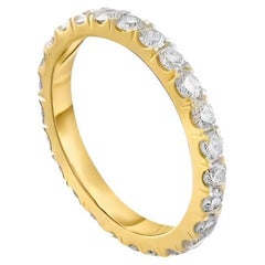 A&M. Custom 1.00 Cts. Bague d'éternité en or jaune 18K avec diamant