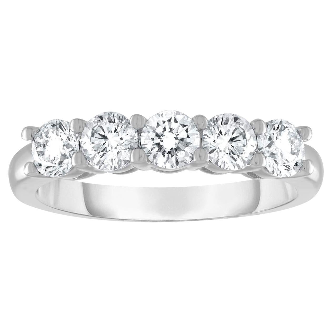 Diana M. personalizada 1.00 cts. Alianza de Diamantes 18K Oro Blanco