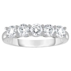 Diana M. Custom 1.00 Cts. Diamond Wedding Band 18K White Gold
