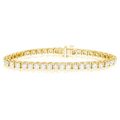 A&M. Custom 10.00 Cts. Bracelet de tennis avec diamants en or jaune 14K