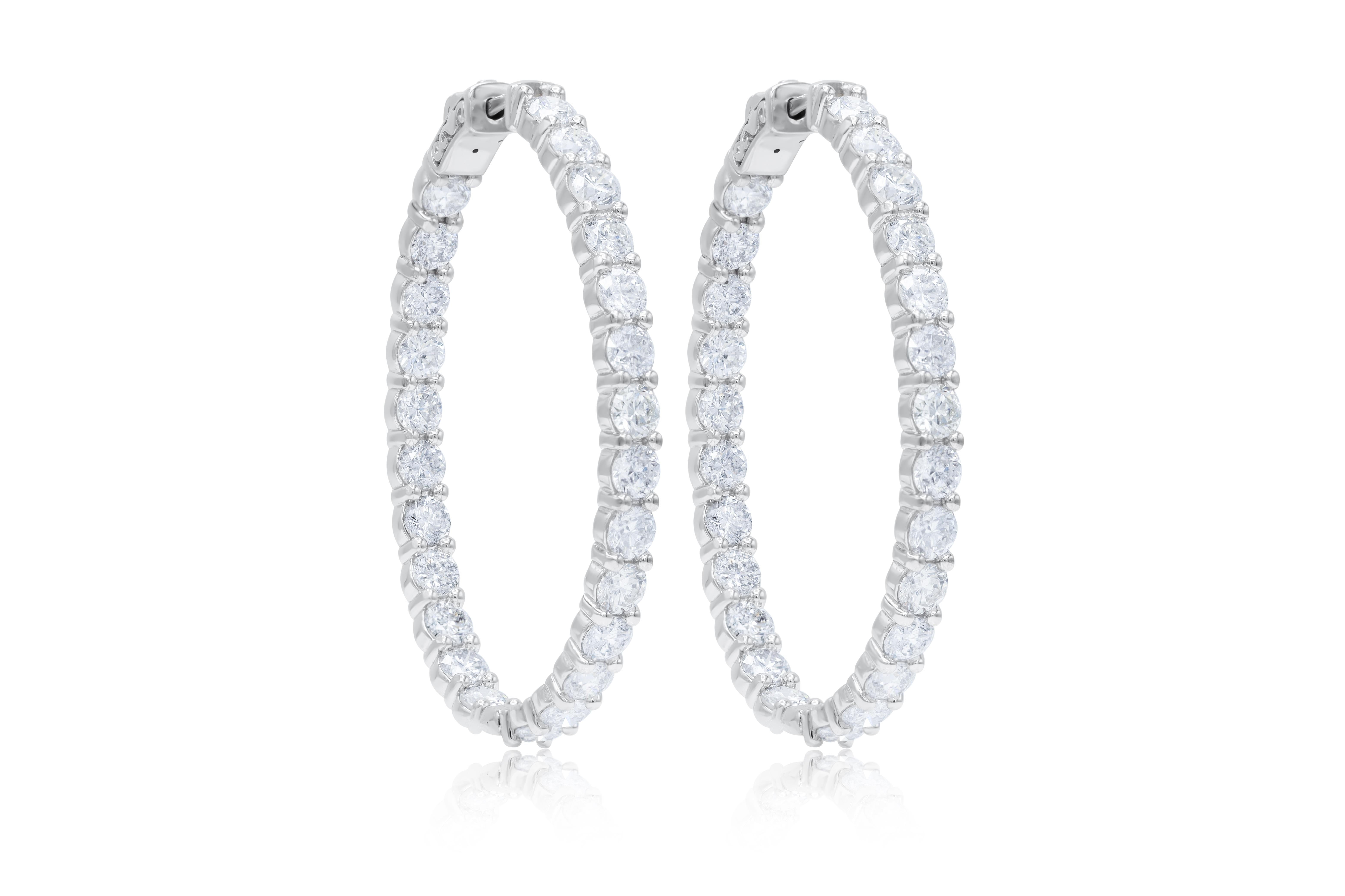 Pendientes de aro de oro blanco de 18 kt, 1,50