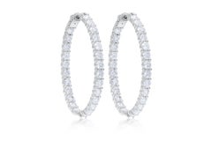 Diana M. Custom 11.00 Cts. Diamond Hoop Earrings 18K White Gold