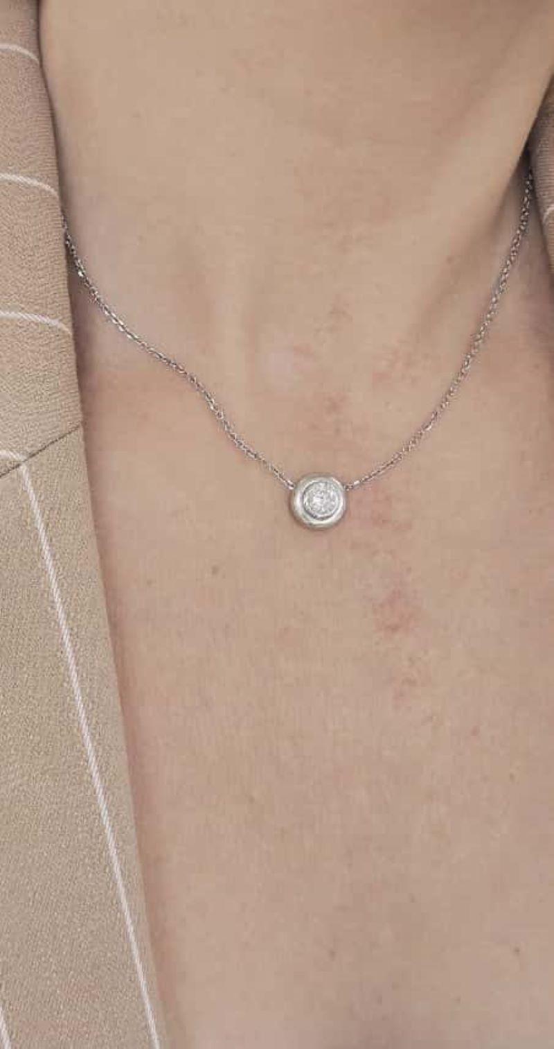 Diana M. Zoll  1.115 Karat. Runder Diamant-Anhänger 14K Weißgold im Zustand „Neu“ im Angebot in New York, NY