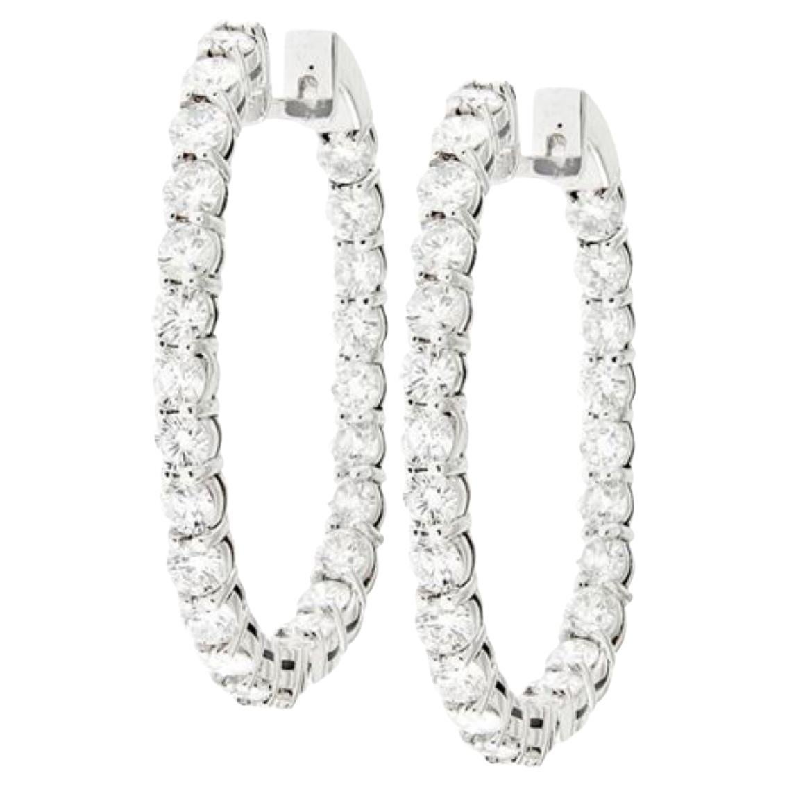 Diana M. I. Custom 11.20 carati. Orecchini a cerchio con diamanti in oro bianco 18 carati