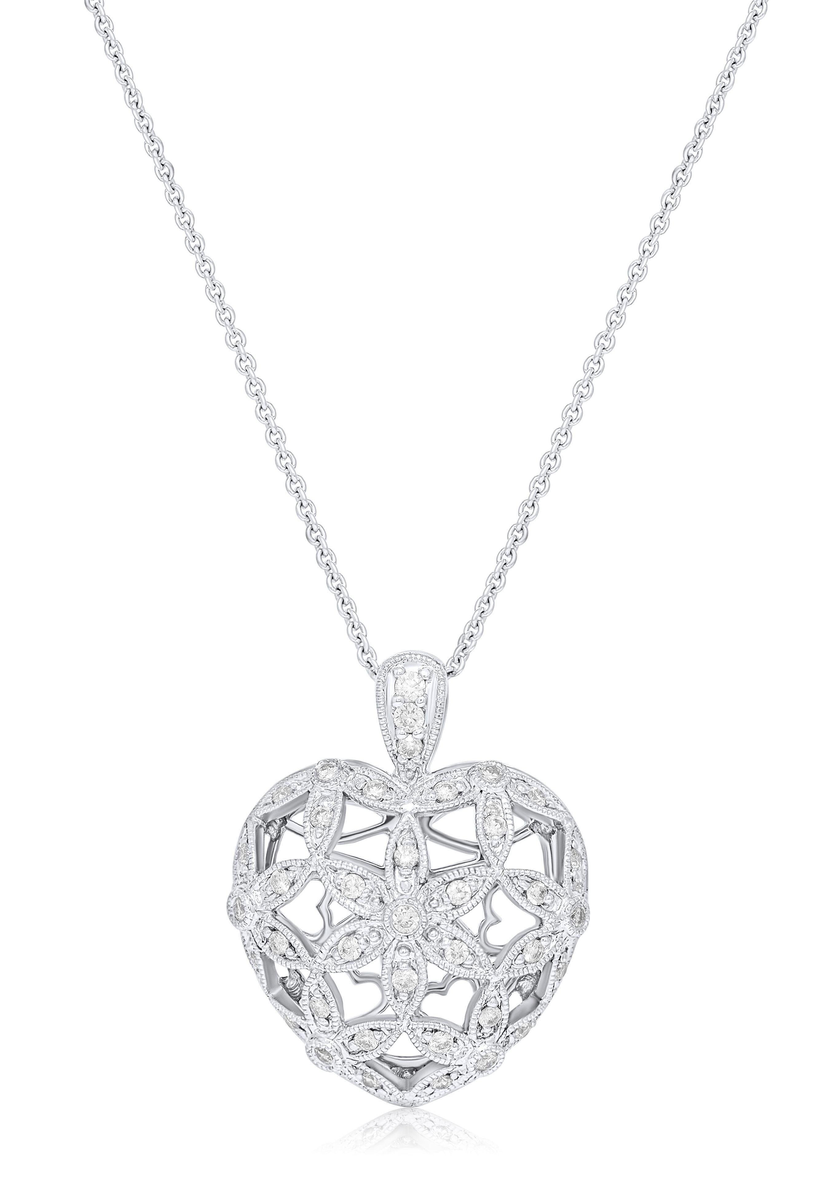 Diana M. Zoll  1,20 Karat. Dianmond Herz-Anhänger 18K Weißgold im Zustand „Neu“ im Angebot in New York, NY
