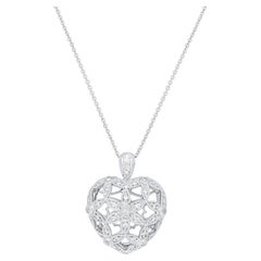 Diana M. Custom  1,20 qts. Colgante Corazón Dianmond Oro Blanco 18K