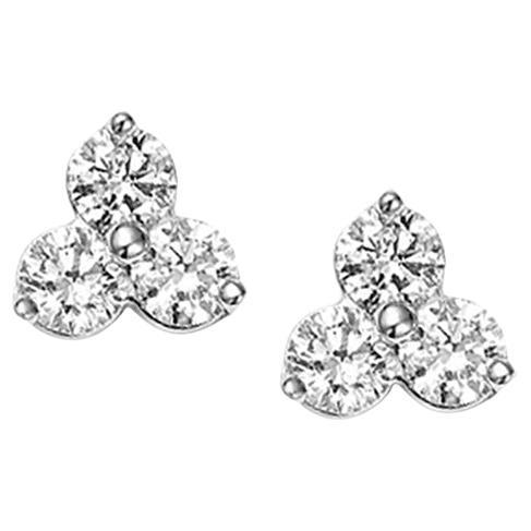 Diana M. Custom 1.25 Cts. Diamond Stud Earring 14K White Gold