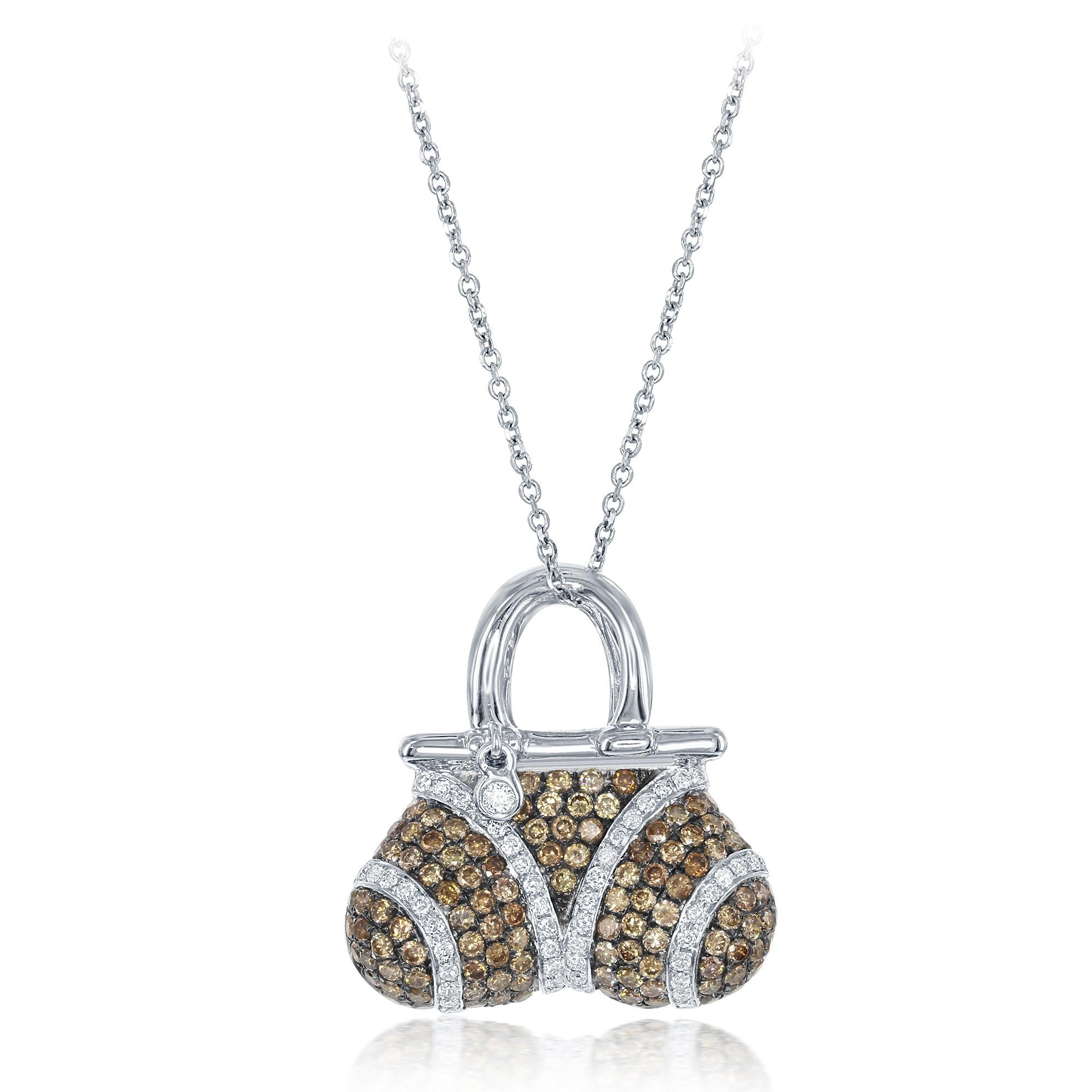 Diana M. maßgefertigter 1,30 Karat Diamant-Anhänger in Geldbörseform aus 18K Weißgold im Zustand „Neu“ im Angebot in New York, NY