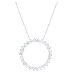 A&M. Custom 1.30 Cts. Pendentif diamant rond en or blanc 14K