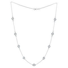 Diana M. Custom 1.30 cts Round Diamonds by the yard necklace 14k white gold 