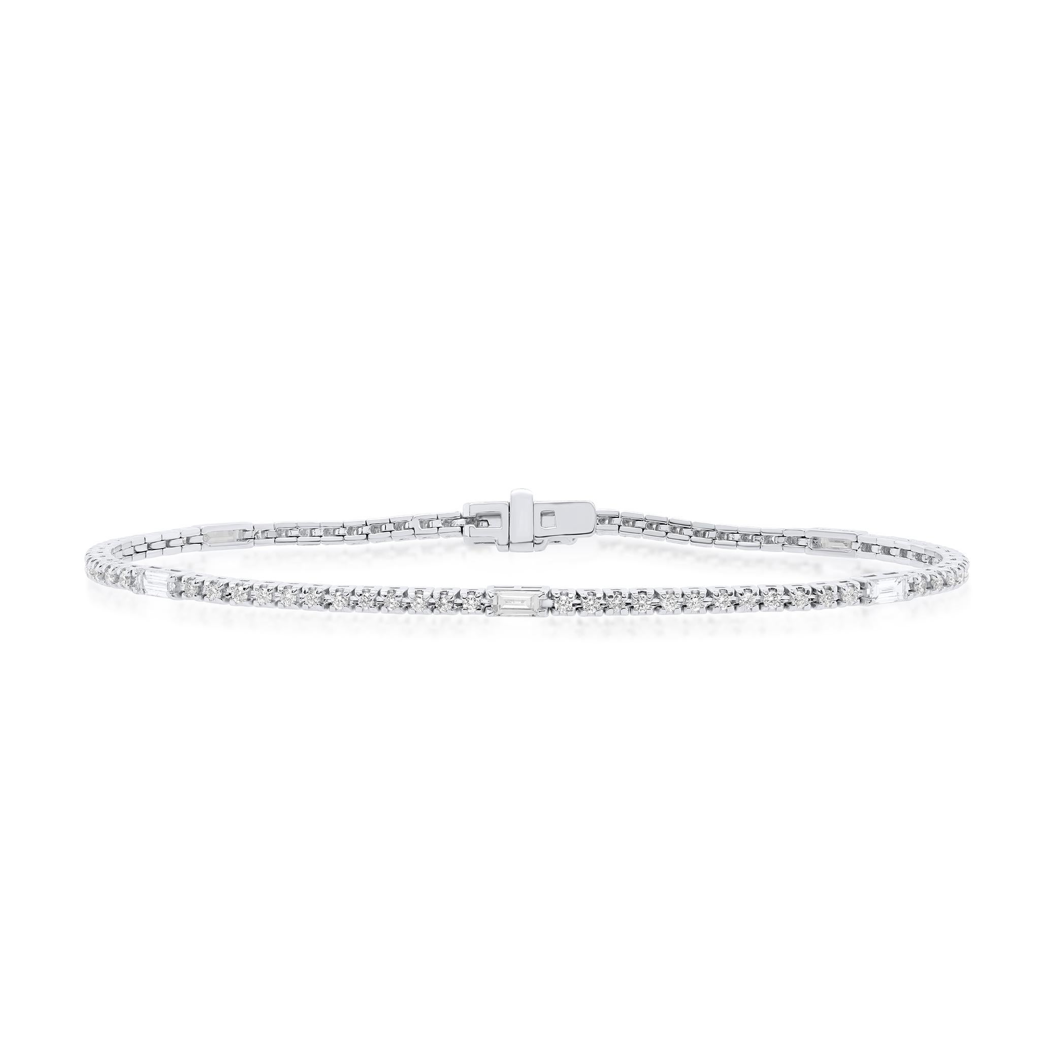 Modern Diana M. 14kt white gold custom 2 cts  diamond bracelet  For Sale