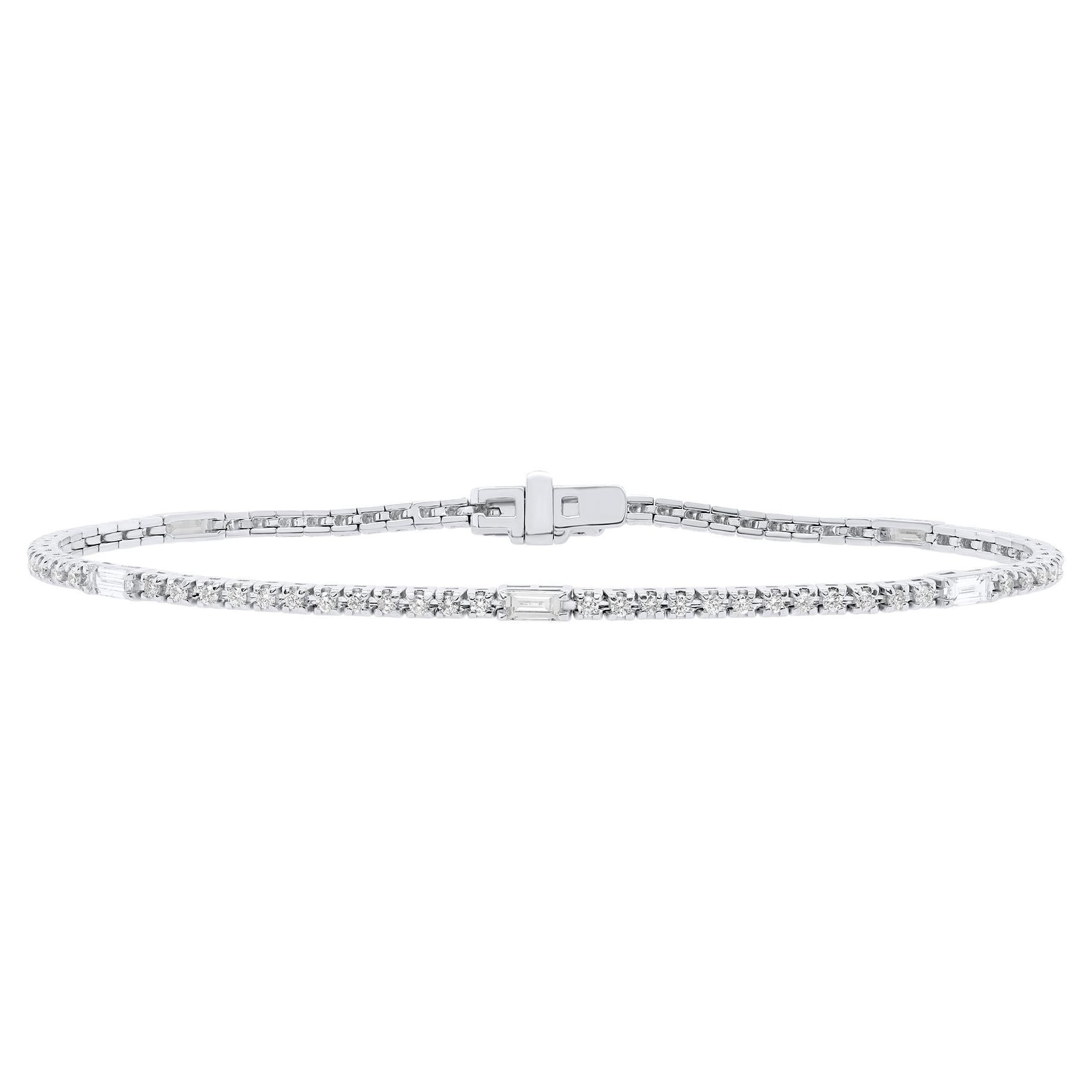 Diana M. 14kt white gold custom 2 cts  diamond bracelet  For Sale