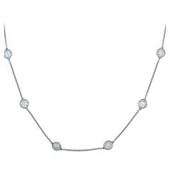 Diana M. Custom 1.45 cts Diamond by the yard necklace 14k White Gold