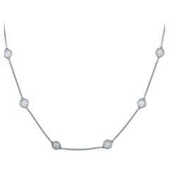 Diana M. Custom 1.45 cts Diamond by the yard necklace 14k White Gold 