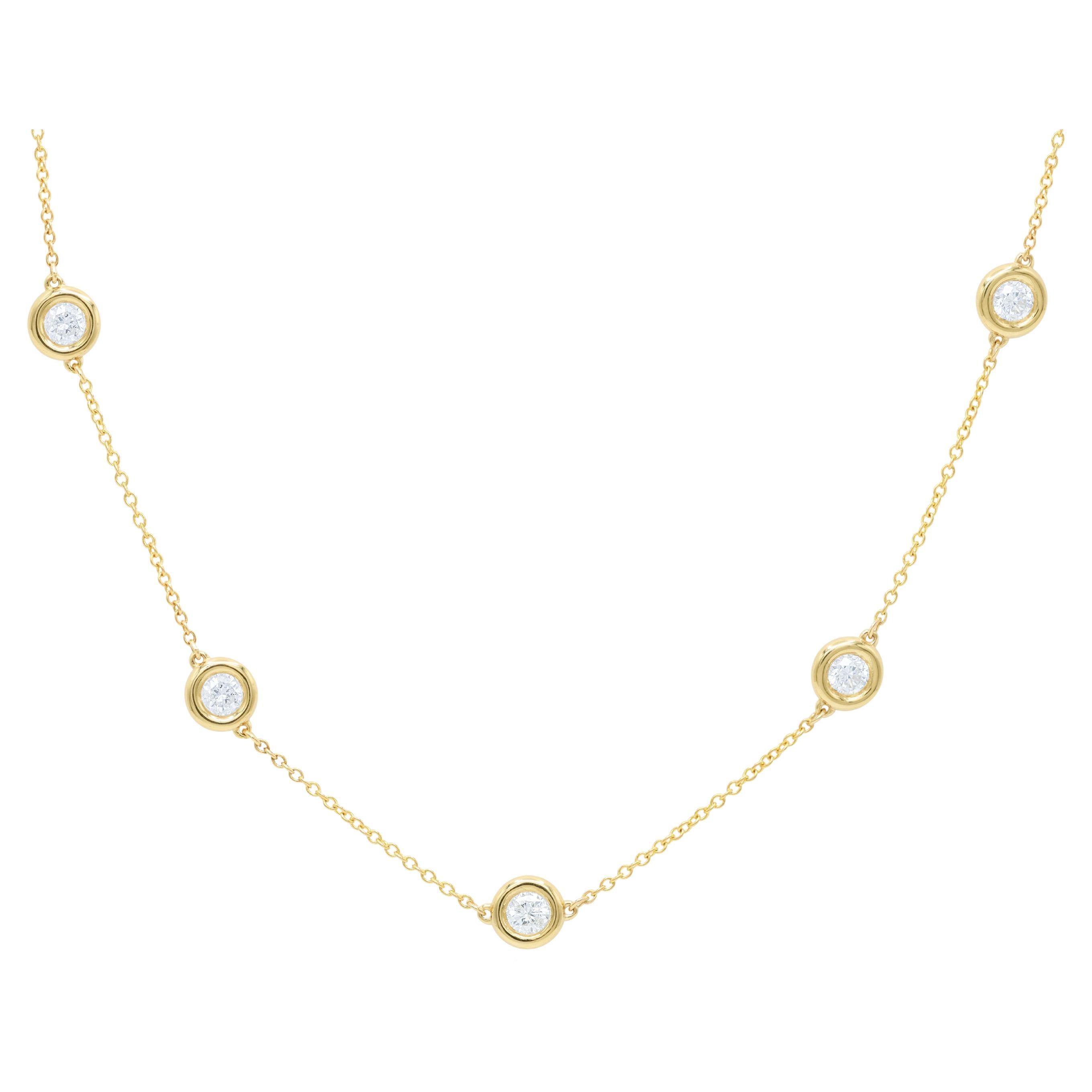 A&M. Custom 1.45 Cts. Collier de diamants par mètre en or jaune 14K