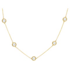 A&M. Custom 1.45 Cts. Collier de diamants par mètre en or jaune 14K