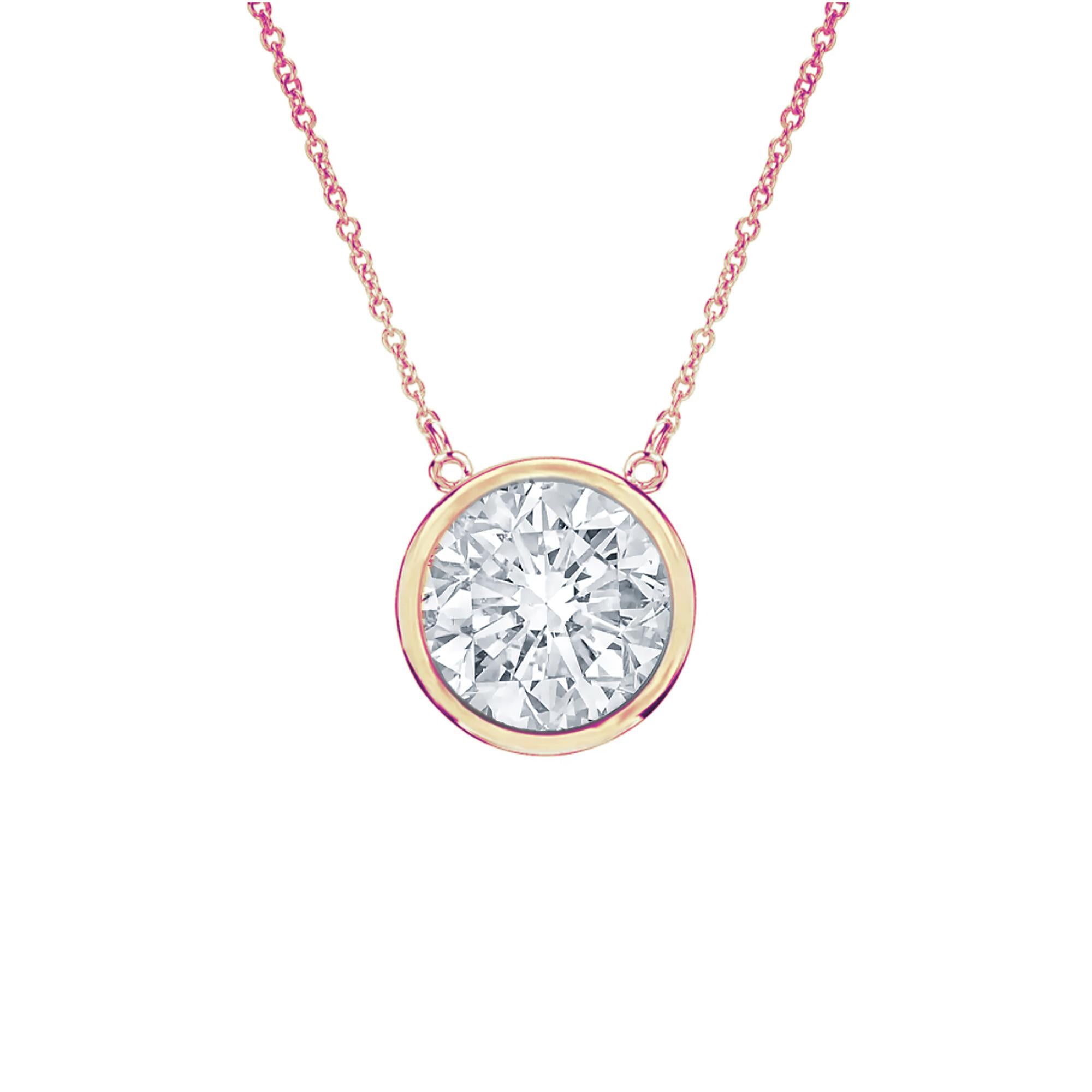 Diana M. Custom 14K Rode Gold Diamond Pendant (Rundschliff) im Angebot