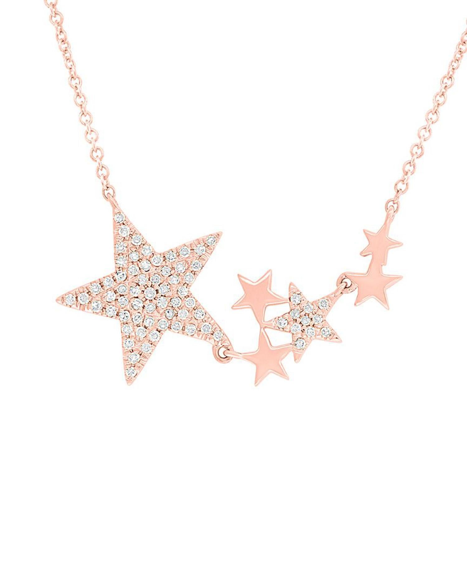Rose Cut Diana M. Custom  14K Rose Gold Diamond Pendant For Sale
