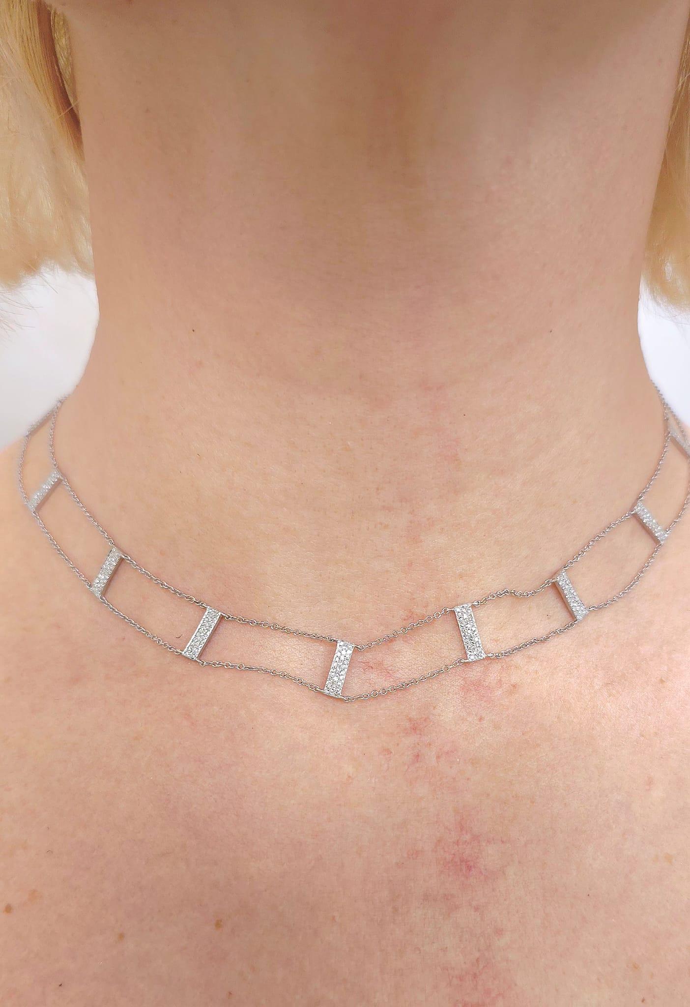 da uomo o donna Diana M. Custom in oro bianco 14K 0,71 carati. Collana girocollo con diamanti in vendita
