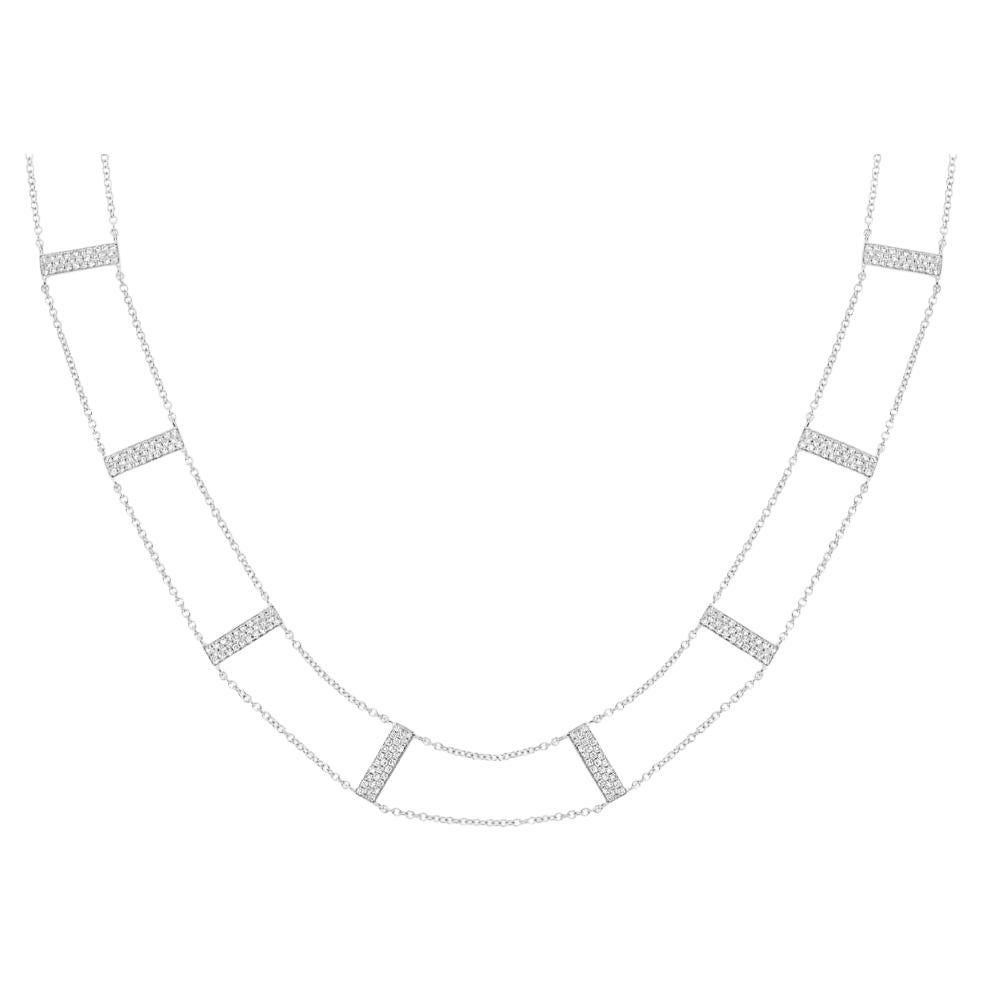 Diana M. Maßgefertigtes 14K Weißgold 0,71 Karat. Diamant-Halsband