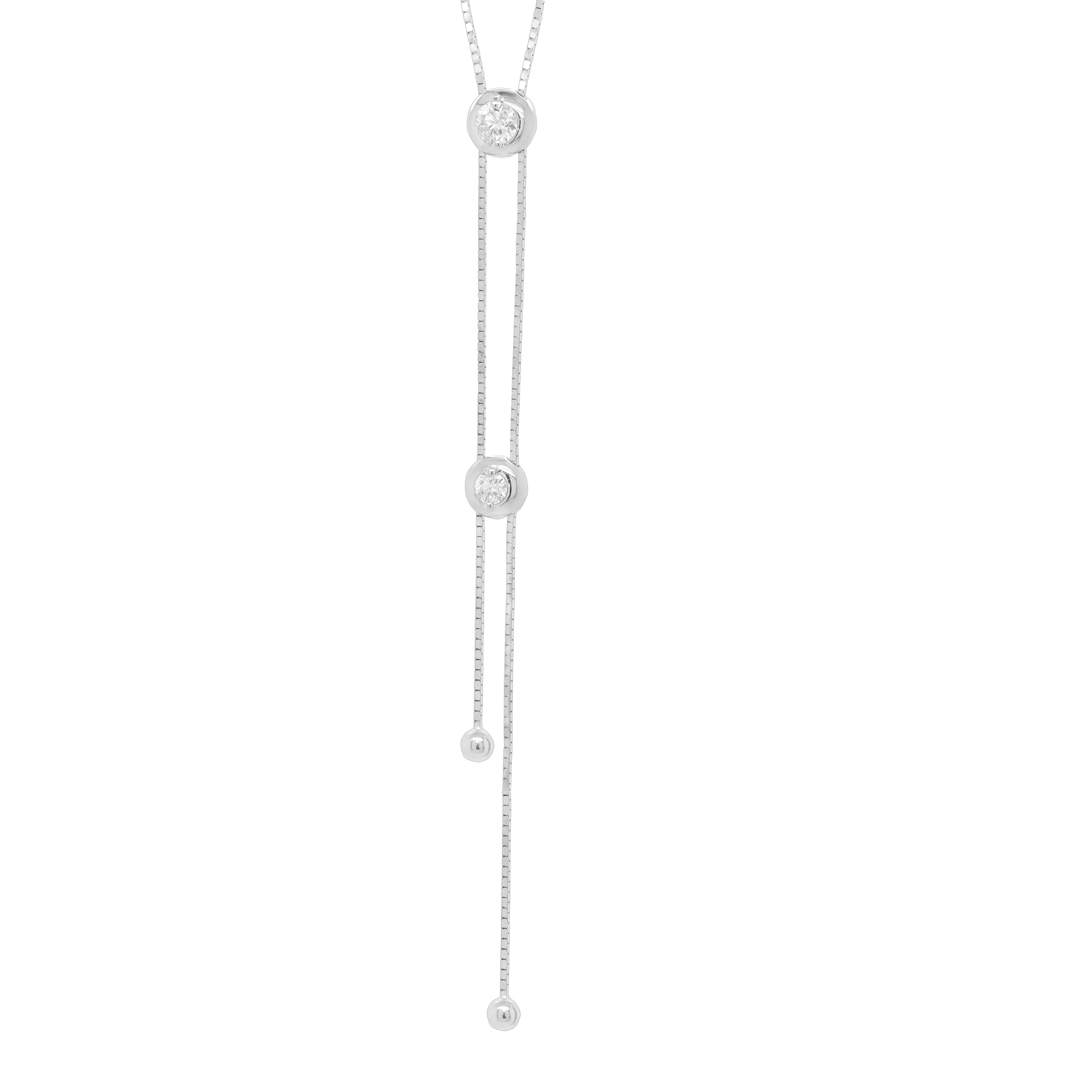 Diana M. Custom 14K White Gold Diamond Necklace