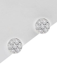 Diana M. Custom 14K White Gold Diamond Stud Earrings
