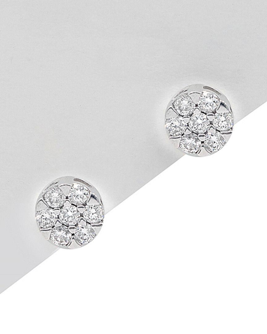 Diana M. Custom 14K White Gold Diamond Stud Earrings en Nuevo estado para la venta en New York, NY