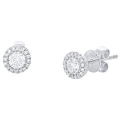 Diana M. Custom 14K White Gold Diamond Stud Earrings