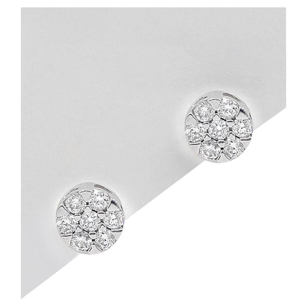 Diana M. Custom 14K White Gold Diamond Stud Earrings