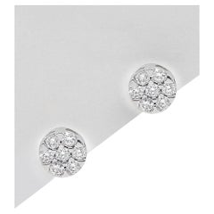 Diana M. Custom 14K White Gold Diamond Stud Earrings