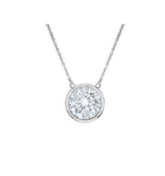 Diana M. Custom 14K White Gold Round Diamond Pendant