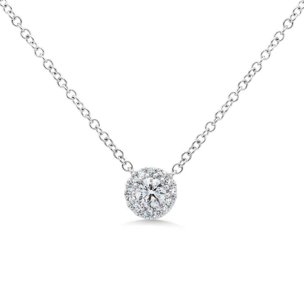 Diana M. Pendentif personnalisé en or Whtie 14 carats avec diamants Neuf - En vente à New York, NY