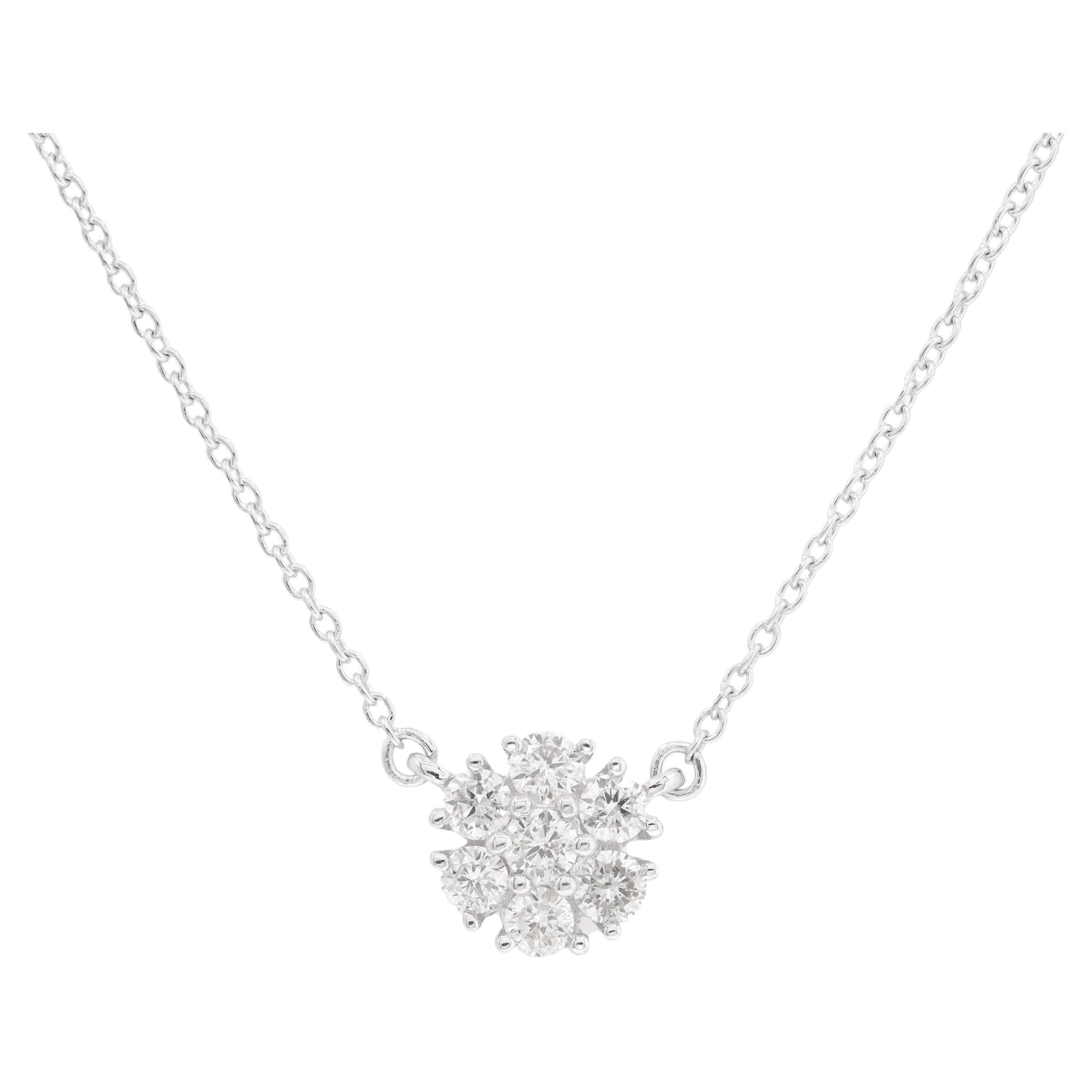 Diana M. Custom 14K Wtite Gold Diamond Pendant