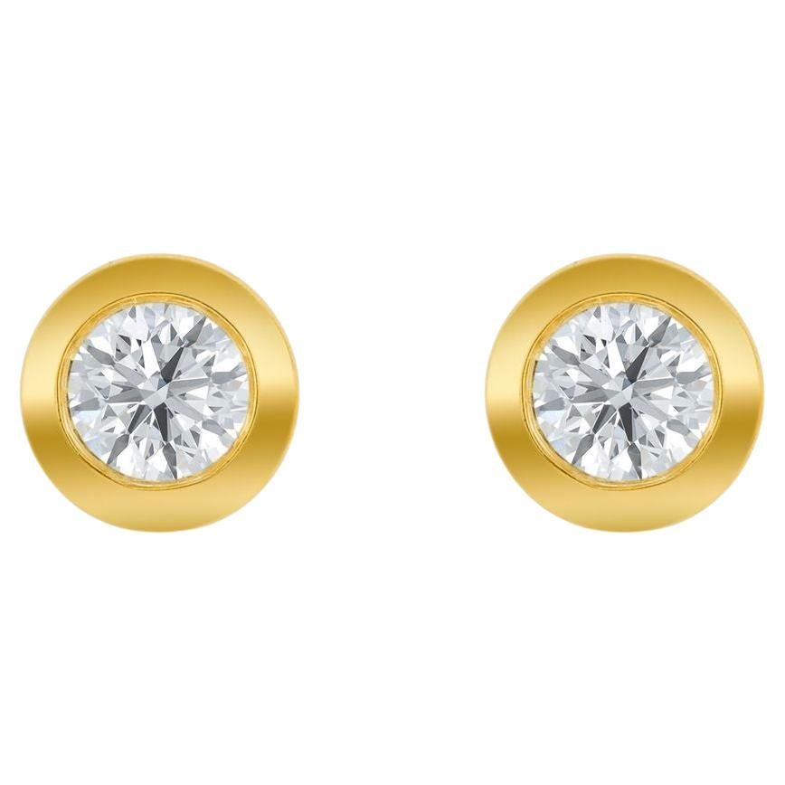 Diana M. Custom 14K Yellow Gold 1.00 Cts. Diamond Stud Earrings
