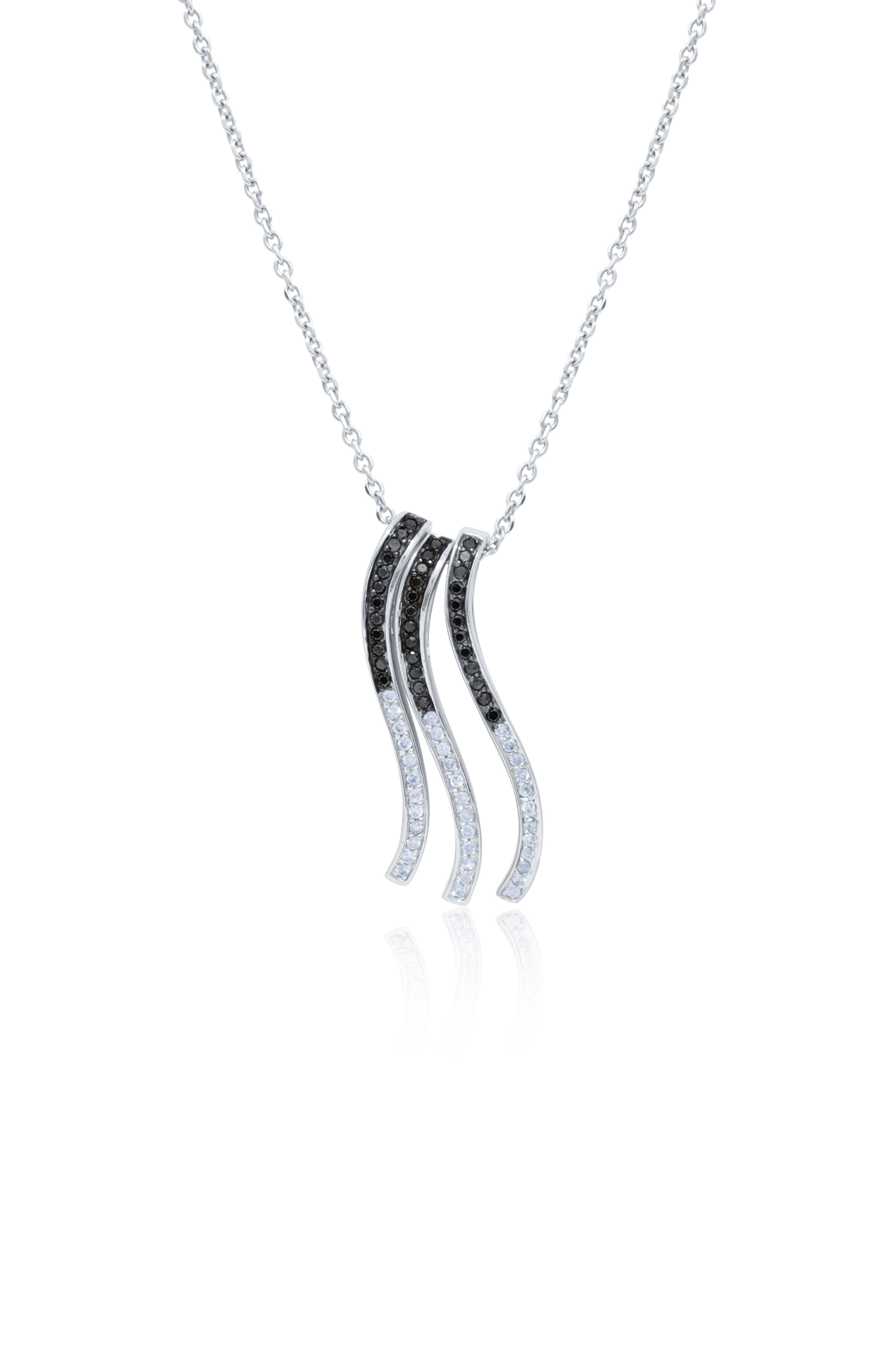 Diana M. Custom 1.50 kt. Diamant-Schwarz-Weiß-Diamant-Anhänger 14K Whtie Gold (Rundschliff) im Angebot