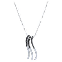 Diana M. Custom 1.50 Cts. Diamond Black and White Diamond Pendant 14K Whtie Gold