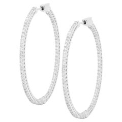Diana M. Custom 1.50 Cts. Diamond Hoop Earrings 18K White Gold