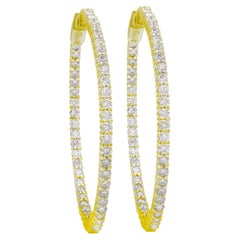 Diana M. Custom 1.50 Cts. Diamond Round Hoop Earrings 14K Yellow Gold