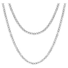 A&M. Custom 16.80 Cts 18k White Gold 34" Diamond Opera Necklace 