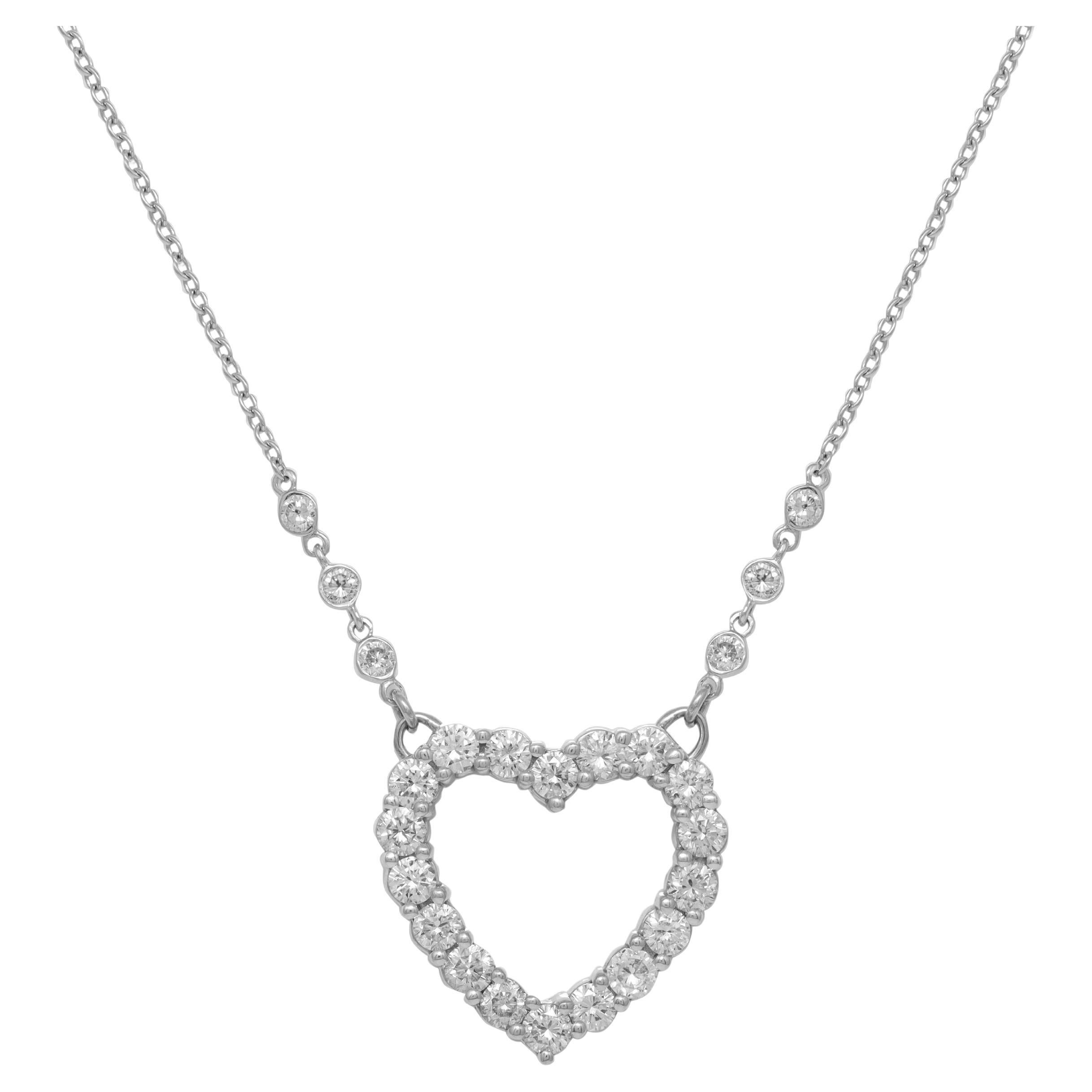 Diana M. Custom  2.00 Cts. Diamond Heart Necklace 14K Whit Gold