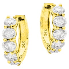 Diana M. Custom 2.00 Cts. Diamond Mini Hoop Earrings 14K Yellow Gold