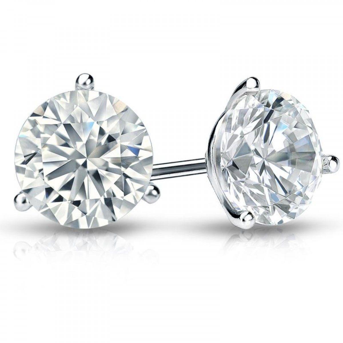 Diana M. Custom 2.00 Cts. Diamond Stud Earrings 14K White Gold