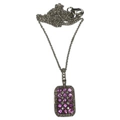 Diana M. Custom 2.00 Cts. Pink Sapphire necklace 18K White Gold