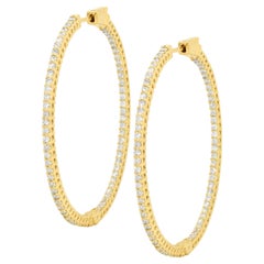 Diana M. Custom 2.01 Cts. Diamond Hoop Earrings 18K Yellow Gold