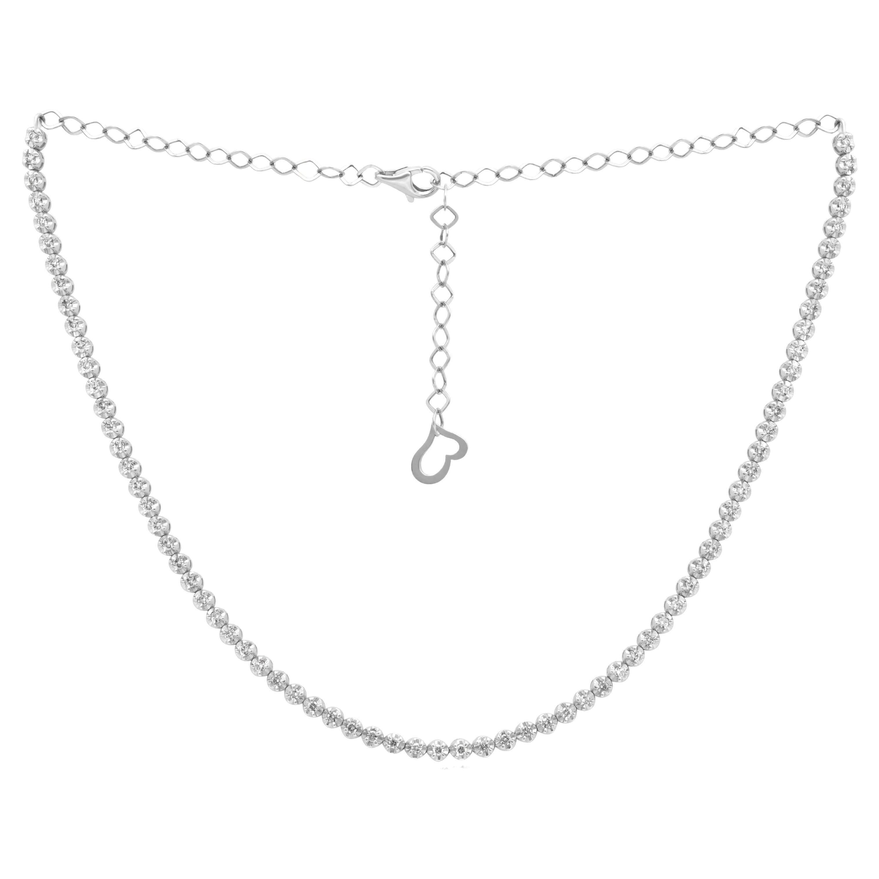 Diana M. Custom 2.30 Cts. Diamond Choker Necklace 14K White Gold