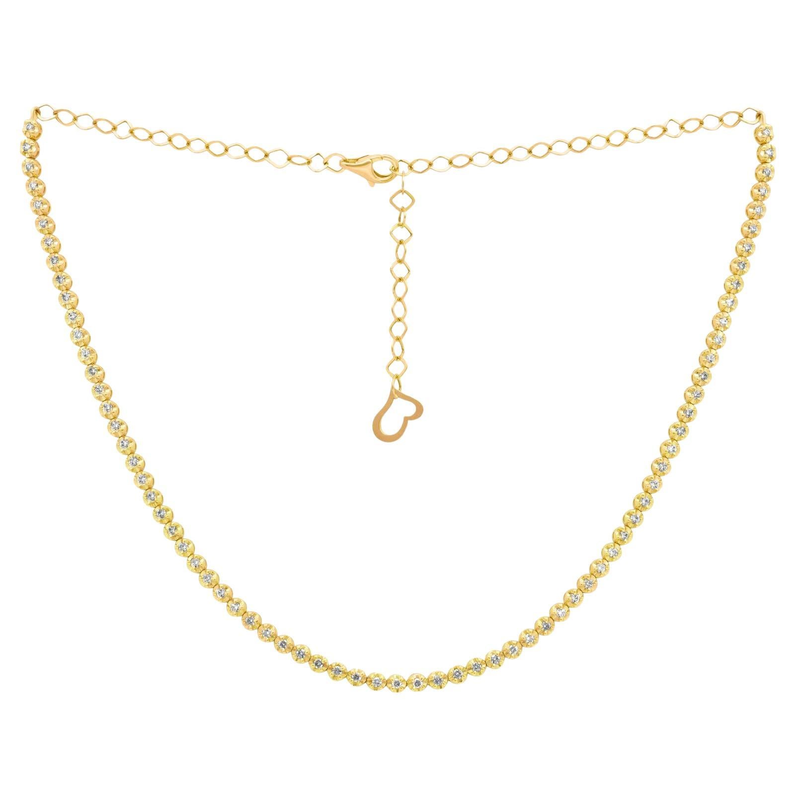 Diana M. Custom 2.30 Cts. Diamond Choker Necklace 14K Yellow Gold