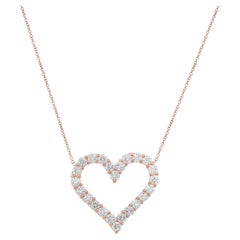 Diana M. I. Custom 2.40 carati. Ciondolo con cuore di diamante in oro rosa 18 carati