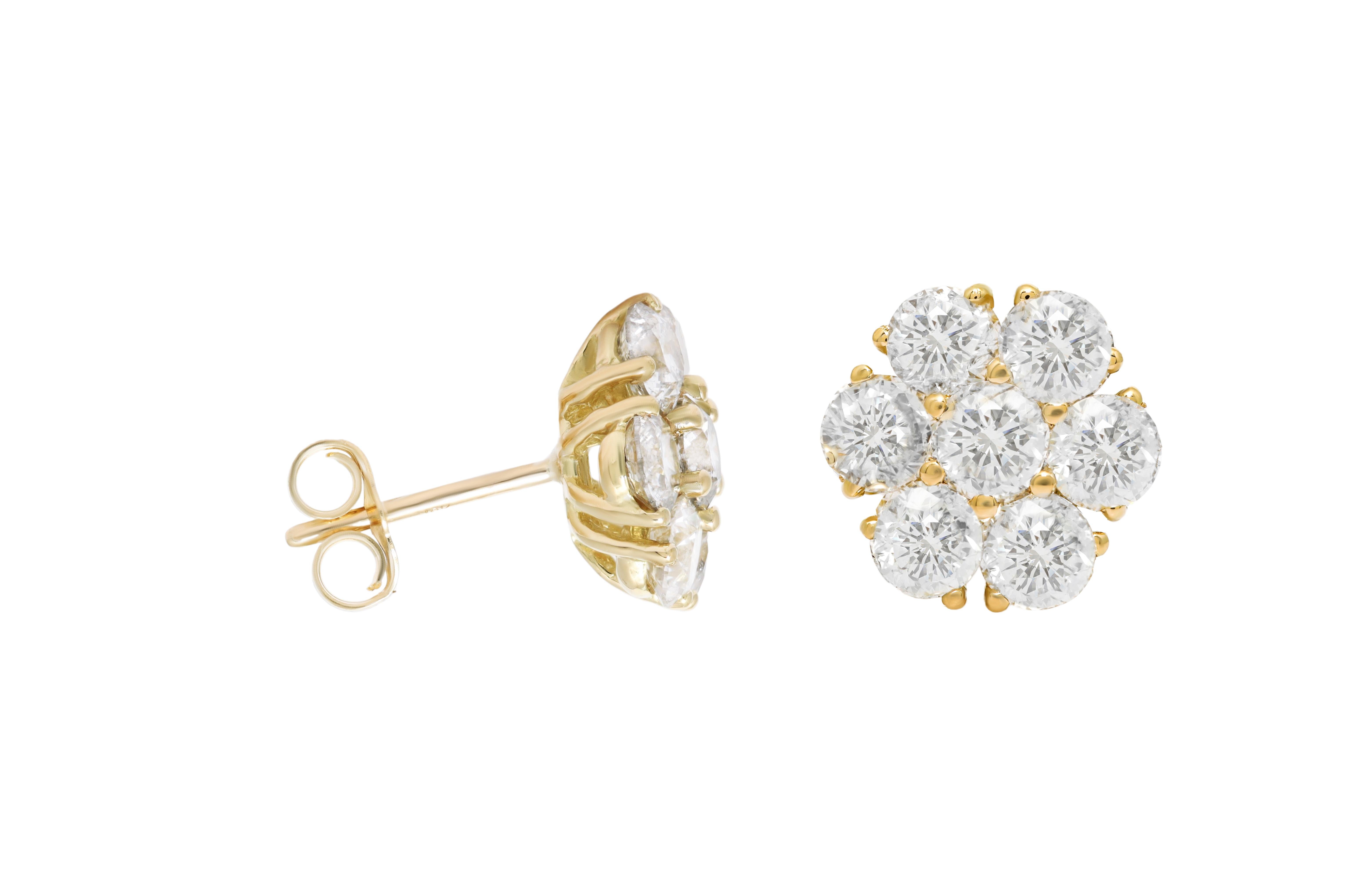 Diana M. Custom 2.50 Cts. Diamond Stud Earrings 18K Yellow Gold