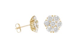 Diana M. Custom 2.50 Cts. Diamond Stud Earrings 18K Yellow Gold